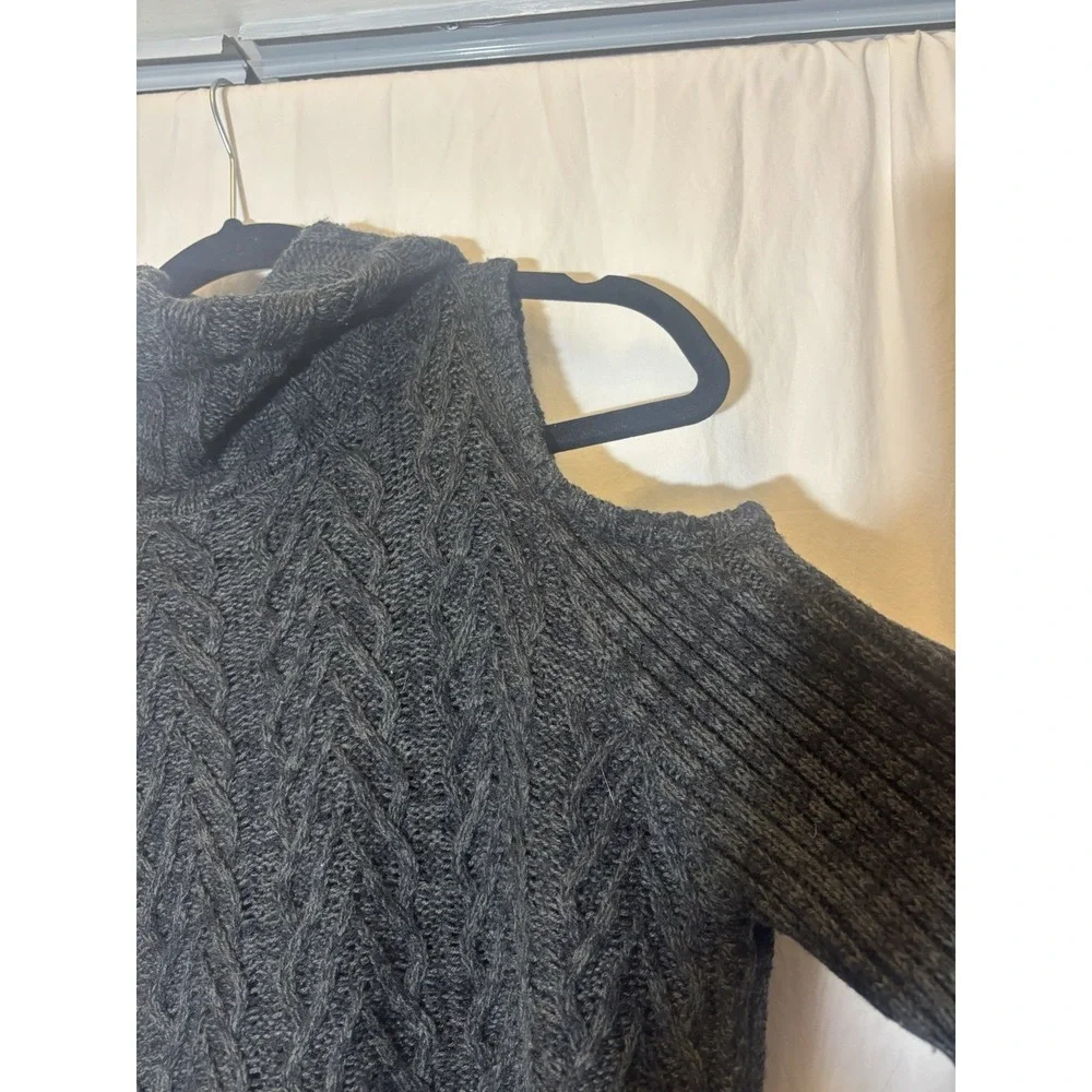 Faded Glory Sweater Womens Large Top Long Sleeve Cold Shoulder‎ Cowl Neck Z13